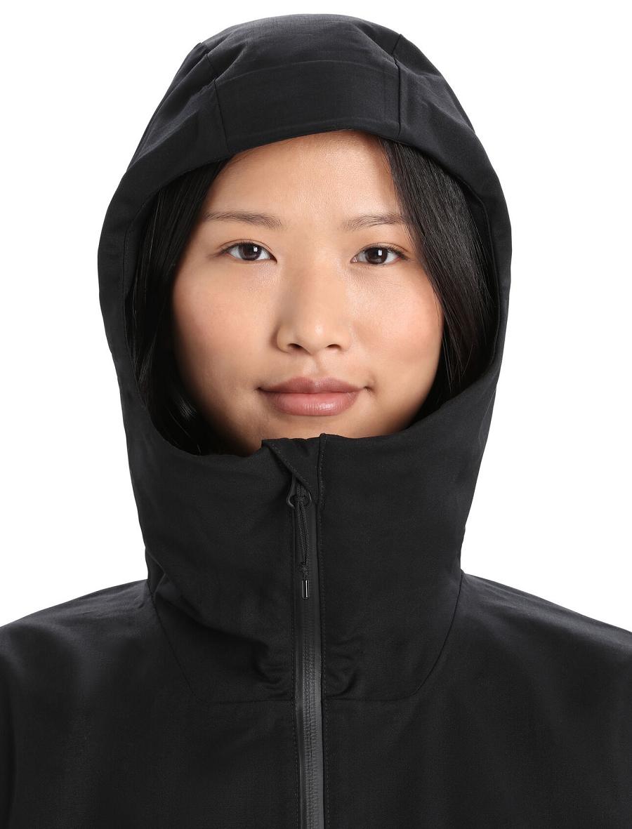 Black Icebreaker Shell+™ Merino Hooded Women's Jackets | AU 1654MQZA